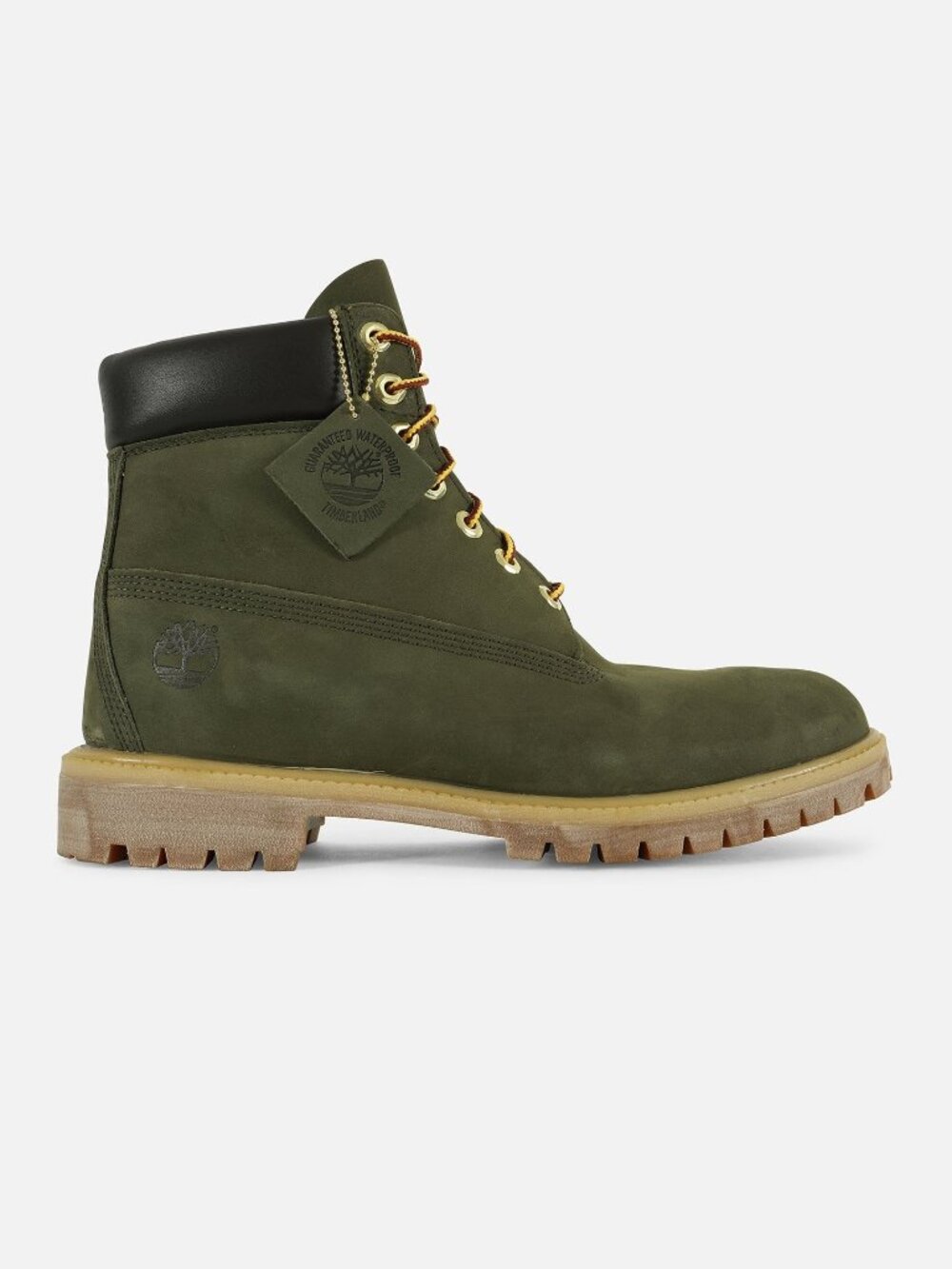 Timberland Men's 6-Inch Premium Waterproof Boots Nubuck Work Olive Green 12M